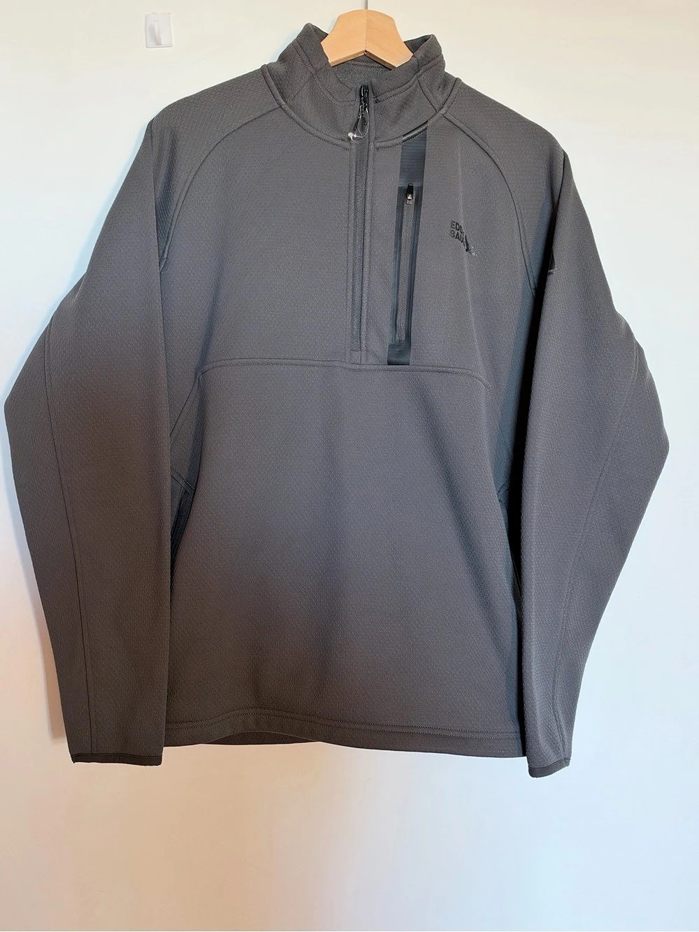 Eddie Bauer Men's High Route Grid Fleece-Lined 1/2-Zip Pullover Gray